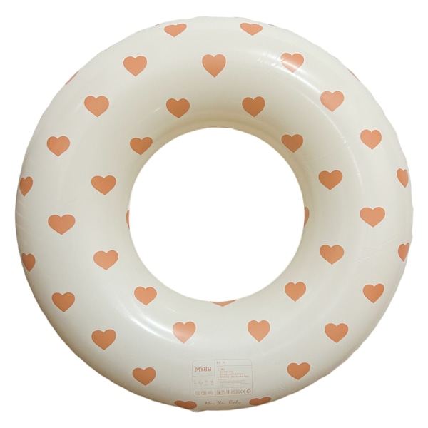 Uppblåsbar badring för barn, badring poolboj, retro randig PVC uppblåsbar boj poolboj Retro love heart Suitable for 5-9 years old