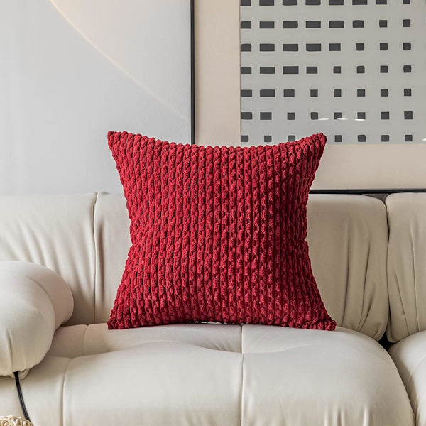 Kuddfodral Kuddfodral Dekorativt kuddfodral med ränder, mjuk manchesterkuddfodral ränder för vardagsrum, set med 2 18x18 tum