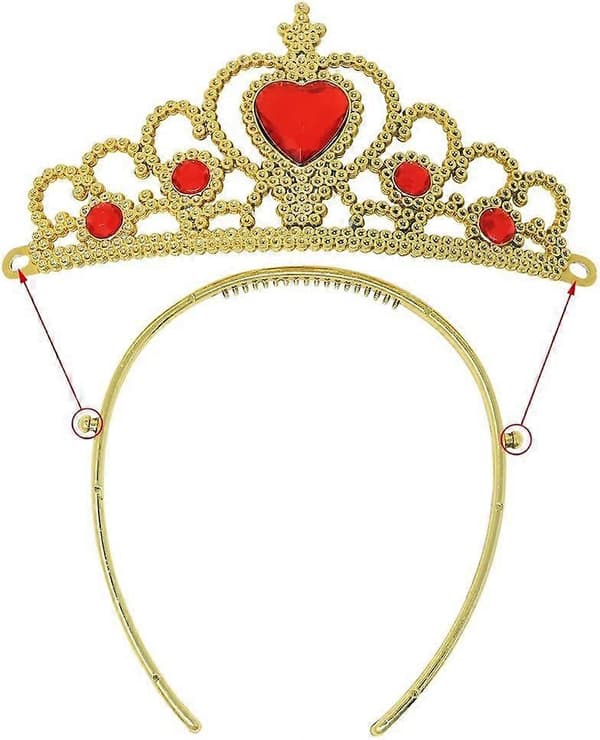 Prinsessekjole Udklædningstilbehør Gaveæske til Belle Krone Scepter Halskæde Øreringe Handsker, Gul, 5 Dele