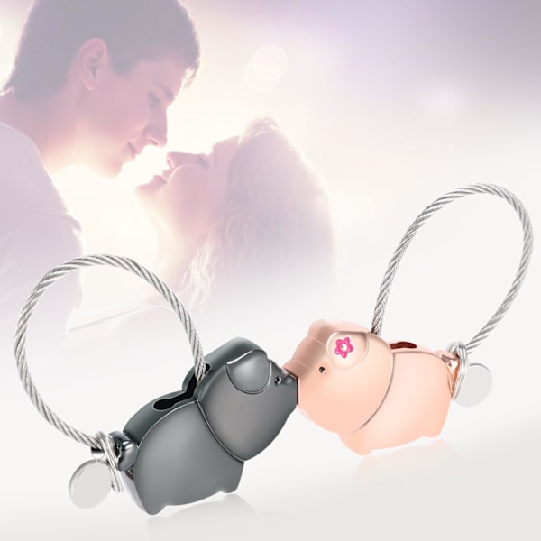 1 Pari Kissing Pig -pari, Magneettinen Irrotettava Avaimenperä, Seos