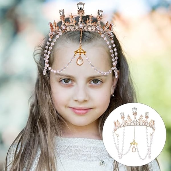 Hårpynt Hårpynt Rhinestone Hodeplagg Hodekjede, Hodekjede Smykker Hodebånd Tiara Rhinestone Kroner og Tiaraer