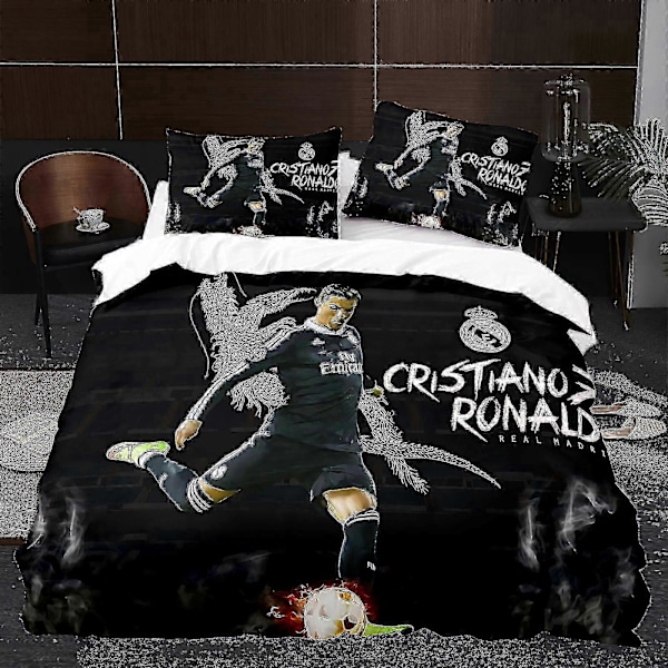 Spelare K6# 3d Tredelat Set Storlek Fotbollsserie C Ronaldo Täcke Hemtextil 135x200cm