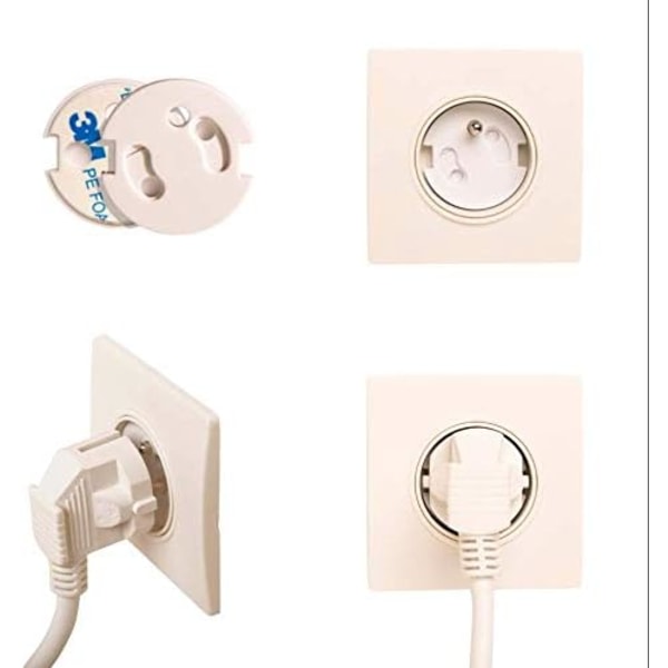 10PCS Fransk Baby Socket Cover - Revolusjonerende Elektrisk Beskyttelse: 3M Lim Twist Mekanisme (Nøkkelfri)