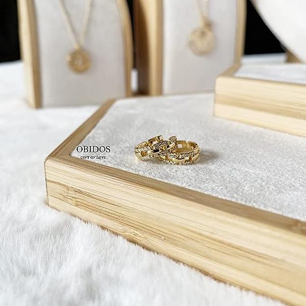 14K forgyldt Triple Huggie Illusion Stud Øreringe | Dobbelt Huggie Hoop Øreringe til ét hul | Guld Hoop Øreringe til kvinder
