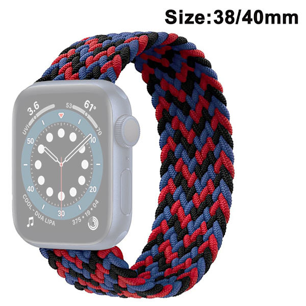 Nylonremme kompatibel med Apple Watch-rem, strækbar nylonflettet elastisk sportsrem kompatibel - [rød camouflage] Størrelse 38/40 mm S