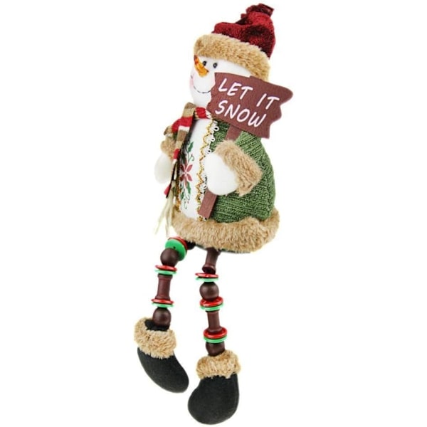 Julepynt Siddende Julemand Julemand Snemænd Figur Plys Legetøj Dukke Julefest Træhæng