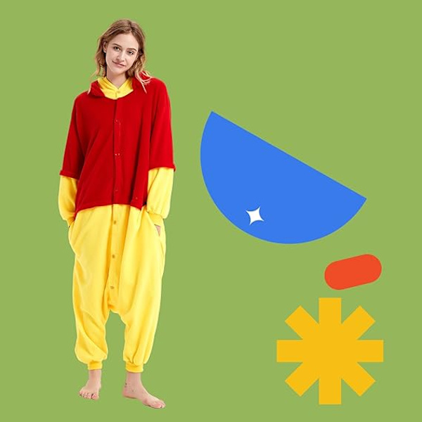 Unisex-aikuisen sarjakuva-asu Halloween joulu yöasu haalari Onesies pehmo cosplay pyjama Winnie the Pooh L