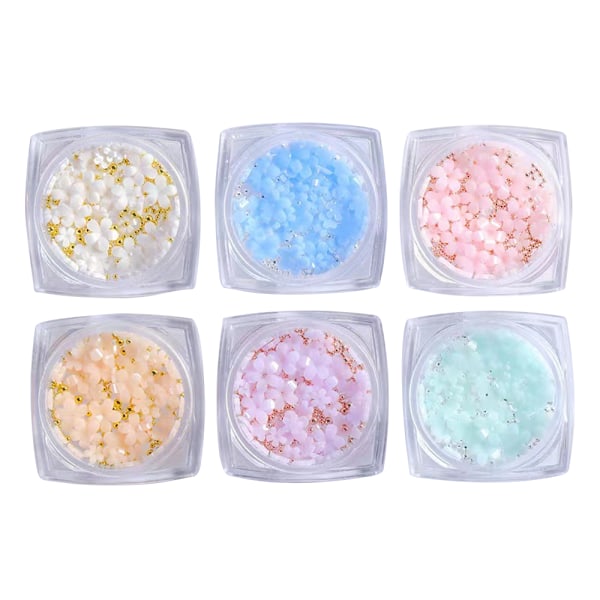 Blomsterneglpynt for neglekunst, 3D negleblomster Rhinestones Gems Neglekunstutstyr