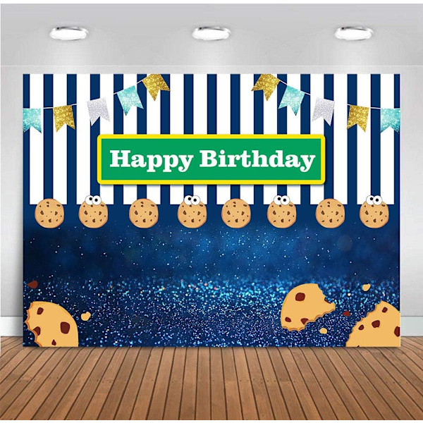 Blå Hvid Stribet Bokeh Skinnende Pletter Guld Glitter Flag Fotoboks Studio Rekvisitter Fotografi Baggrund Cookies Karneval Fiesta Foto