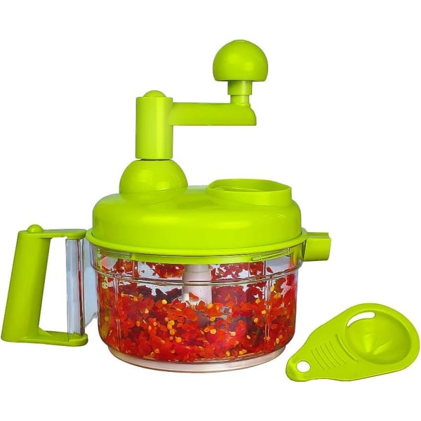 Manuell grönsaksskärare matberedare 8 i 1 - Hackare, mixer, blender med klar behållare 1200 ml BPA-fri