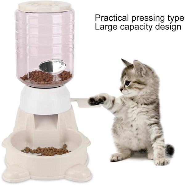 Foderskål för husdjur, hund och katt, 1,8 l, PP, hållbar, pedalmatare, smart automatisk matare med stor kapacitet, automatisk hundmatare (rosa)