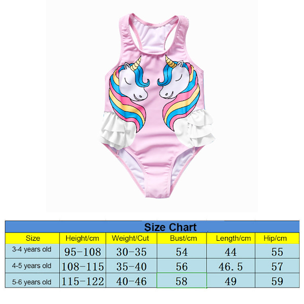 Baby flickor en del baddräkt småbarn volang baddräkt badkläder strandkläder söt och söt barnens varma källan baddräkt-4-5Y