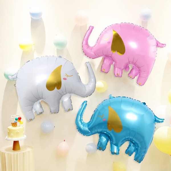 Hvite elefant folie ballonger 5 stk tegneserie elefant ballonger baby shower ballong dekorasjoner jungel dyr elefant ballonger