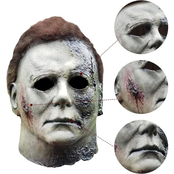 Michael Myers Masker Halloween Horror Cosplay Kostume Latex rekvisitter