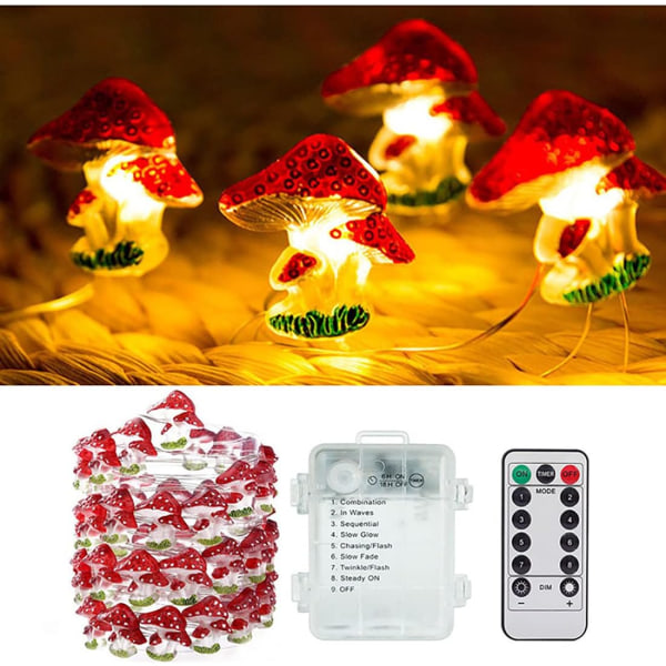 LED-svampljus, 10 fot 30 LED, varmvit, batteridriven, koppartrådsljus för sovrum, inomhus eller utomhus, bröllop, rum