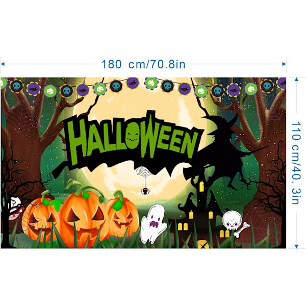 Halloween tygbakgrund barnfest läskig Halloween banderoll dekoration häxa fotografering bakgrund stor fotostudio foto, 6x4 fot stil 2