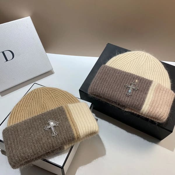 Brand Cross Høst Vinter Hårforlengelse Vinterlue Varme Beanies Lue Casual Kvinner Solid Voksen Kashmir Strikket Beanie Lue Camel
