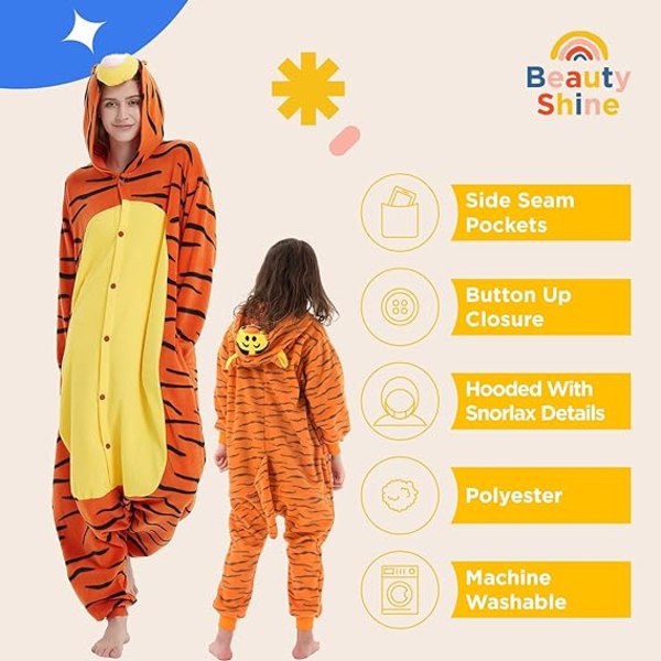 Unisex Voksen Tegneserie Kostume Halloween Jul Nattøj Jumpsuit Onesies Plys Cosplay Pyjamas Kjole Længde 110cm