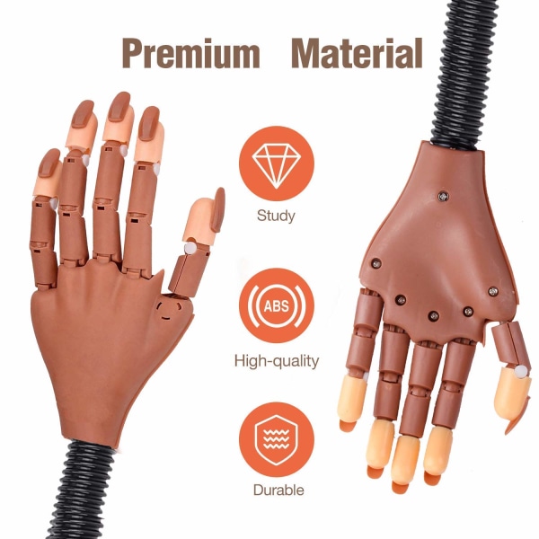 Nails Training Practice Hand för akrylnagel, justerbara falska modellhänder för naglar Practice