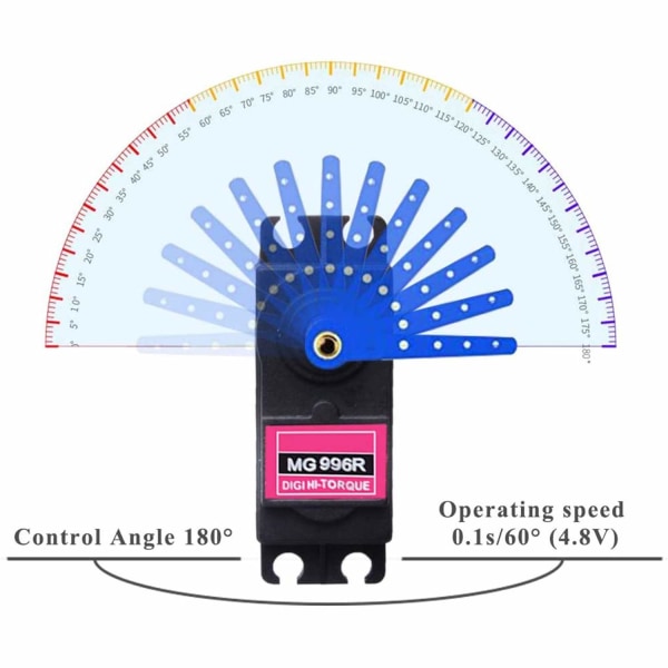 6 kpl MG996R Metalliset Digitaaliset Vaihteet Servomoottori Sarvella, Yhteensopiva Arduino Smart Car, Robot Boat RC Airplane