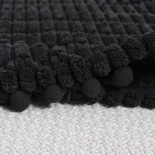 2-pack svarta kuddfodral, 30x50 cm, med pompom, lämpliga för soffa säng, vardagsrum, mjuk manchester, söt midjekuddfodral