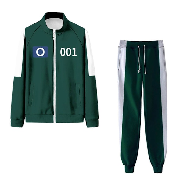 Squid Games Kostyme, Squid Games Kostyme Barn, Squid Games Treningsdress, Koreansk Folkespill Kostymesett, Squid Games Barnekostyme, Cosplay Dark Green 150 cm,E