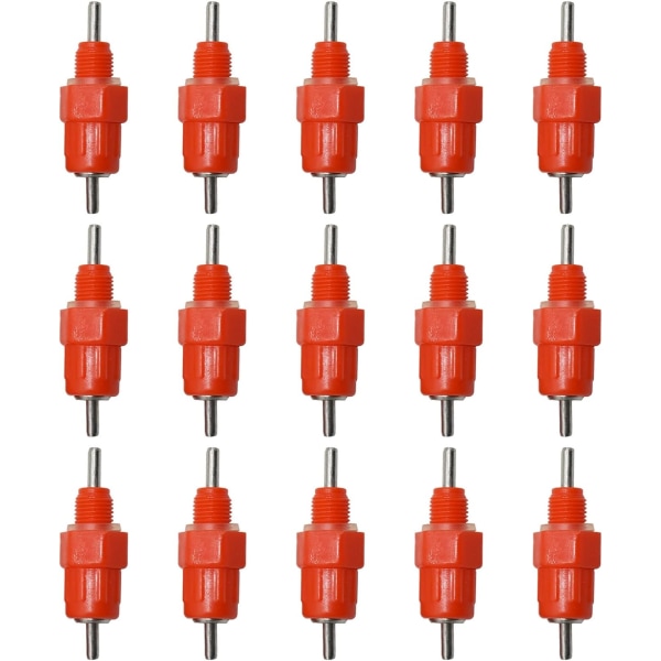 Automatiske drikkere, vandnippel drikkere, fjerkræ drikker, automatisk nippe drikker, til kylling and, 15 stk.