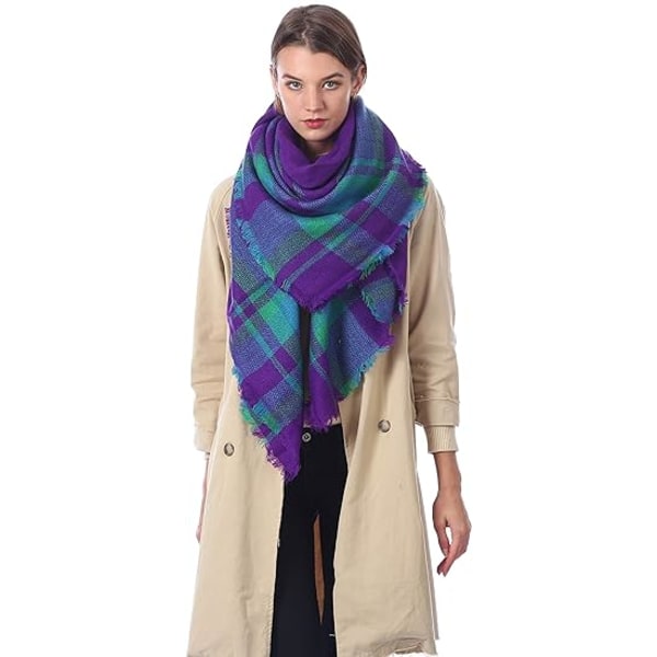 Plaid Scarf Soft Warm Tartan Shawl Cape Blanket Scarves Fashion Wrap