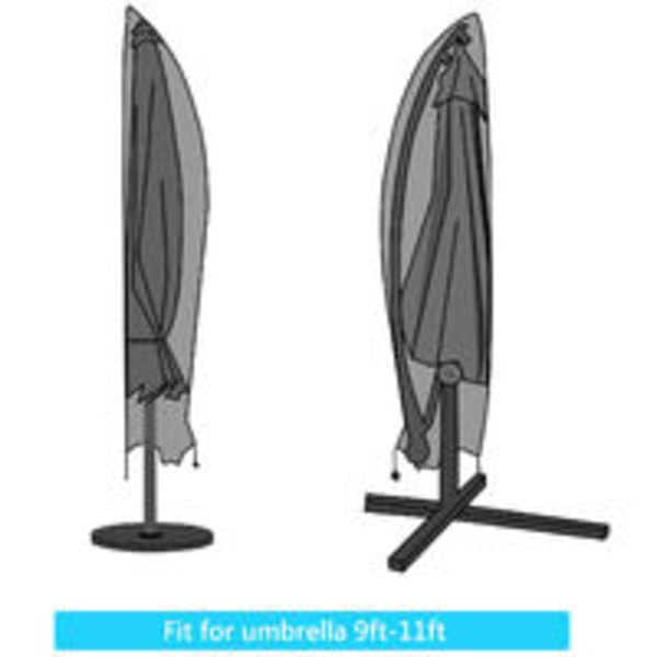 Parasoltrekk, 210D hageparasoltrekk for 2-4m 210D stor kalesjeparasoll, vanntett parasolltrekk svart, 280 x 30 x 81/45cm GrooFoo