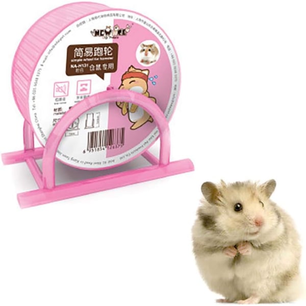 Hamsterhjul djur bekvämt löpande tyst hjul hamster löpband tyst sporthjulsspinnare (rosa)