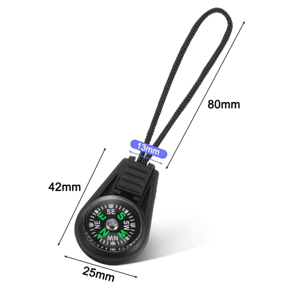 Mini Survival Compass Pack om 10 - Utomhuscamping Fotvandring Fickkompass Vätskefylld minikompass för armband Halsband Nyckelring