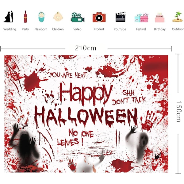 7X5FT Punainen Halloween-Taustakangas Valokuvausta Varten Pelottava Haamu Tausta Valokuvausta Varten Pelottava Taustakangas Kuvaushetkiin Halloween