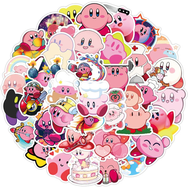 Sødt Cortoon Game Kirby Stickers 50Pcs Cartoon Kirby StarSticker til Vandflaske - Vinyl Vandtætte Etiket Stickers til Bærbar