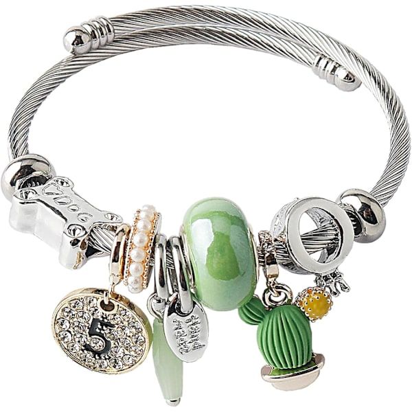 Heyone Charm Armband för flickor, utsökta söta tecknade vänskapsarmband i rostfritt stål med födelsedagspresentask