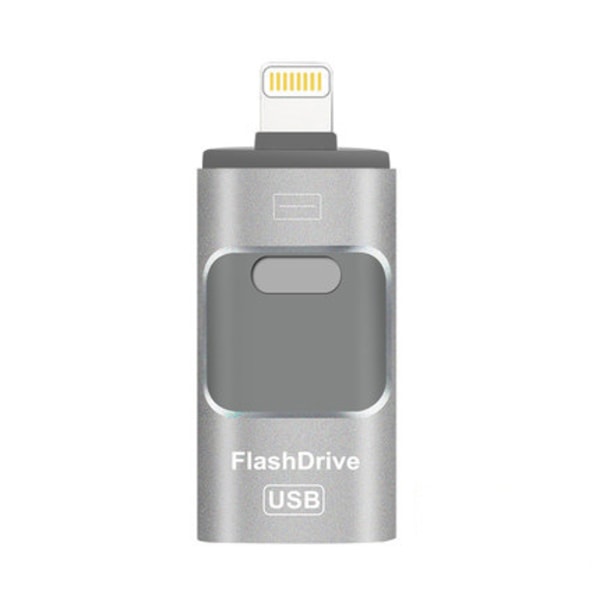 Flashminne, 3 i 1 USB 3.0 Minnestick, Fotominne Extern Lagring Tummeminne För Iphone Ipad Android Dator 64gb-guld Silver-grey 64GB