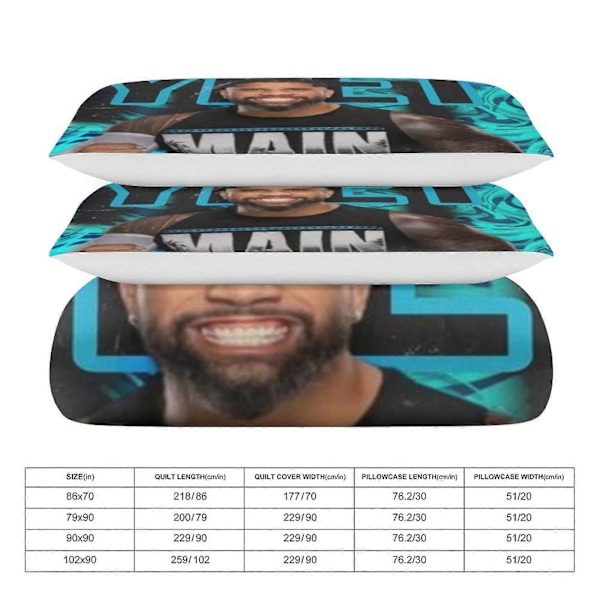 c724 WWE 2 Bädd Täcke Örngott Mikrofiber Sängkläder Lätta 3-delars Täcke Set, 1 Täcke Örngott Och 2 Örngott för Barn ee724 135x200cm 53x78in