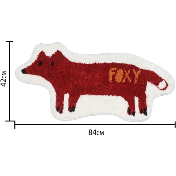 Revformet badematte i form av en rev - Mikrofiber og sklisikker bakside - Badematte til baderom, soverom, tegneseriebadematte, badekardekor, vann (42x84cm/16.5x33.1in)