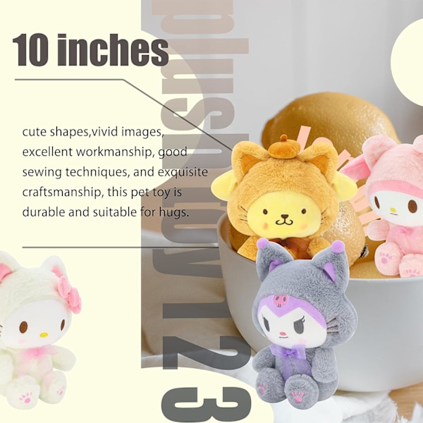 Kawaii plys bamse 10'' tegneserie udstoppet blødt legetøj, dejlige bamser til børn piger fans, gave til børn fødselsdag jul