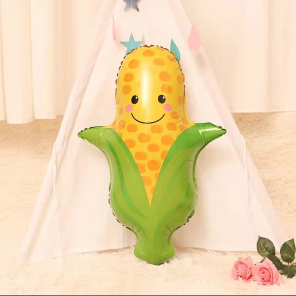 Majsballonger Grönsaker Majs Folieballonger för Babyshower Majstemafest Födelsedag Dekoration Tillbehör 28 tum 5PCS