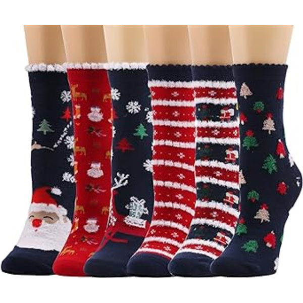Julstrumpor Unisex Vinter Varma Roliga Semester Vuxna Nyhet Bomull Sock Festival Casual Strumpor för Kvinnor Flickor Damer