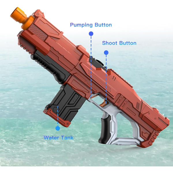 Vandpistoler til voksne og børn Vandpistol Sprøjtepistoler electic Super Soaker Automatisk Burst Blaster med batteridrevet lang rækkevidde Su