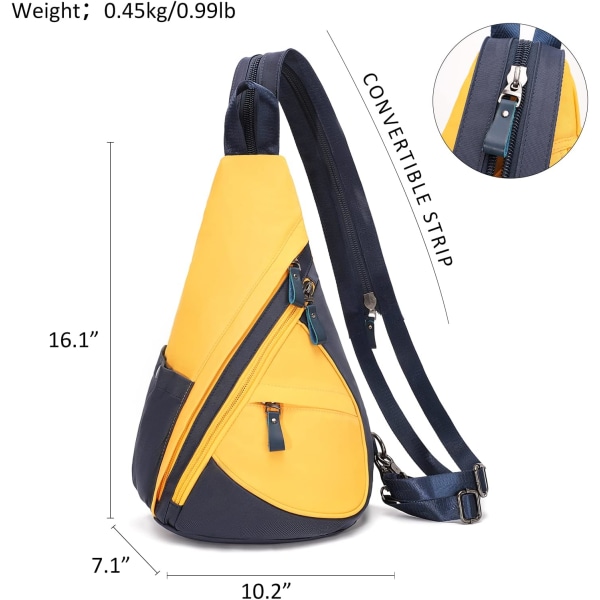 Nylon Sling Bag - Small Crossbody Ryggsäck Shoulder Casual Daypack Multipurpose ryggsäck för män kvinnor