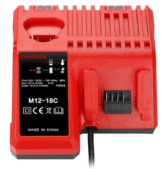 M12-18C lader 14V-18V hurtiglading DC 3.0A litiumionbatterilader