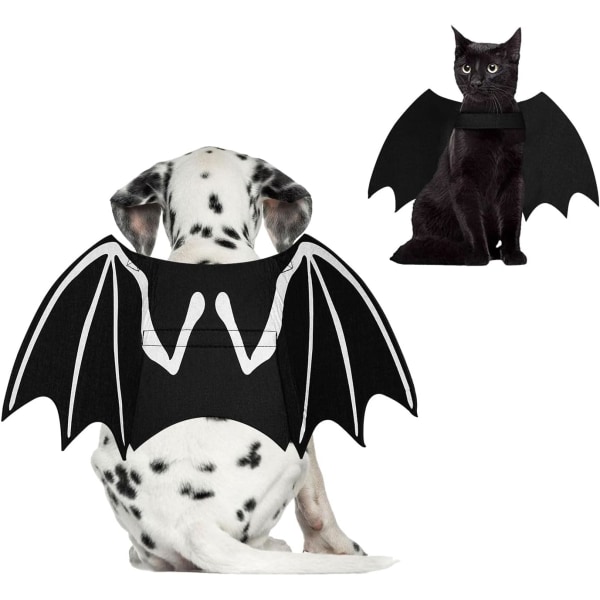 Hunde Halloween-kostymer, kule kjæledyrkostymer lysende flaggermusvinger Hundekatt Cosplay-kostyme for Halloween (L)