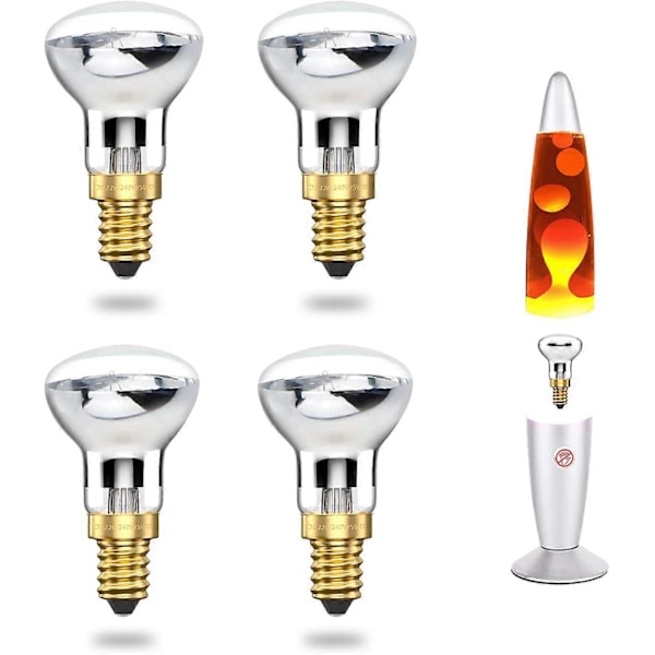 25W E14 Lavalampelys R39 Reflektorlys Glødelampe 25W E14 R39 Lavalampelys (4 stk) [Energiklasse A++]