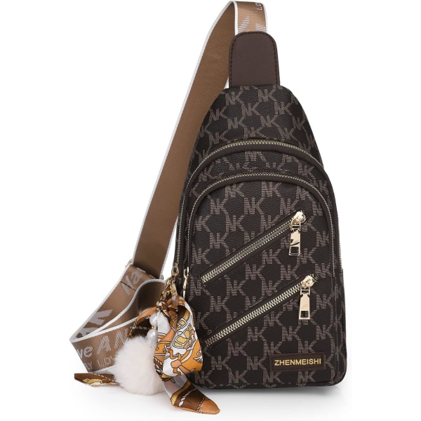 Sling Backpack Sling Bag för kvinnor, Bröstväska Daypack Crossbody Sling Backpack (A-Black)