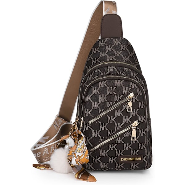 Sling Rygsæk Sling Taske til Kvinder, Brysttaske Daglig Rygsæk Crossbody Sling Rygsæk (A-Sort)