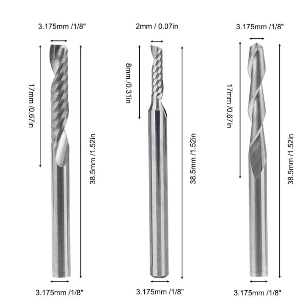 12 tungsten carbide fræsere, 4 1/8 \"til CNC fræser dobbelt spline fræser+8 enkelt kant fræser