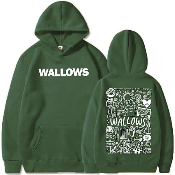 Wallows Hoodie Wallows Musik Hoodie Wallows Merchandise Rock Musik Hoodie Unisex Pullover Toppe Streetwear green 4XL