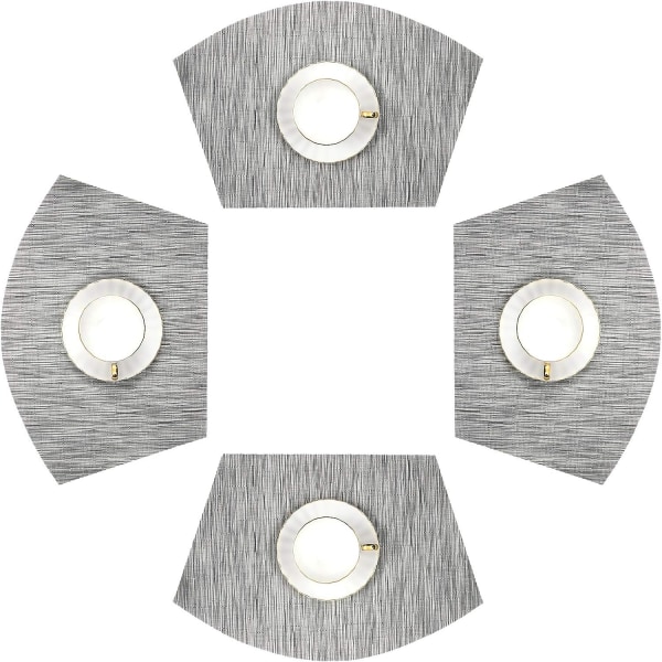 Runda bordsunderlägg Set med 4 kilunderlägg Värmebeständiga runda bordsunderlägg Torka av